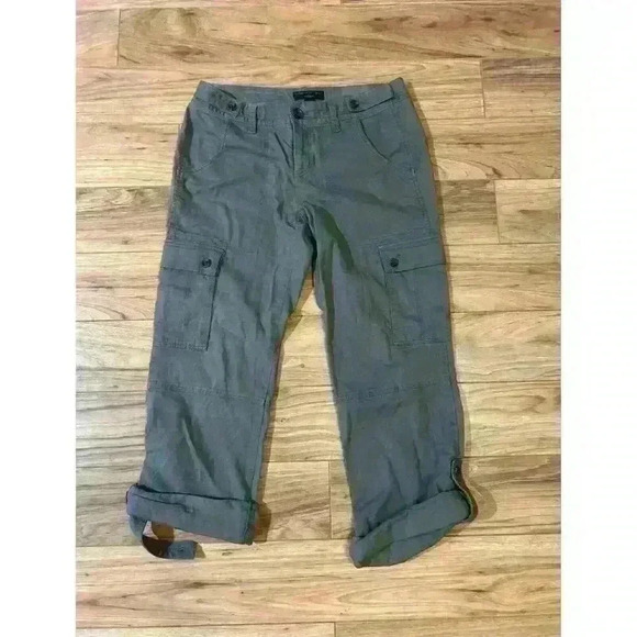 Banana Republic Pants Womens Size 6 Cargo Khaki Capri Martin Fit - Picture 1 of 6
